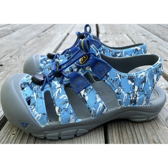 KEEN Youth Kid's 3 Rubber Sport Sandals - Blue Camo - Picture 4 of 11